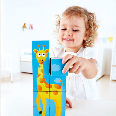 HAPE - Blokpuzzel Jungle giraf staand kindje