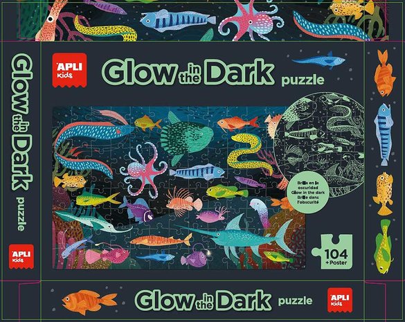 APLI - Oceaan Glow in the Dark Puzzel (104 stuks)